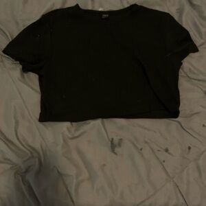 Black Cropped T-Shirt